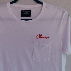 Cheers! Embroidered Abercrombie & Fitch White Shirt - Size XS